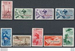 1934 Egeo II Mondiale Di Calcio 9v. MH Sassone N. 75/79+A - Autres & Non Classés