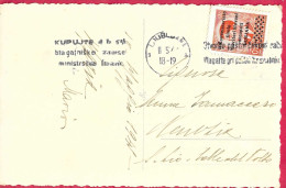 LUBIANA - OCC. ITALIANA - FRANCOBOLLO YUGOSLAVIA D. 0,50 SOVRASTAMPATO (SS 19) SU CARTOLINA*10.5.1941* - Ljubljana