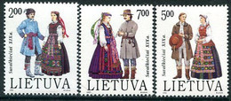 LITHUANIA 1992 Regional Costumes I  MNH / **.  Michel 508-10 - Lithuania