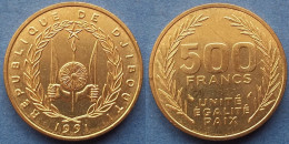 DJIBOUTI - 500 Francs 1991 "Sprays" KM# 27 Republic Standard Coinage - Edelweiss Coins - Gibuti