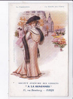 PUBLICITE : Les Corset "a La Renommée" - La Parisienne Au Marché Aux Fleurs (quai)- Très Bon état - Werbepostkarten