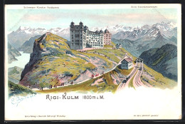 Künstler-Lithographie C. Steinmann: Rigi-Kulm, Motiv Des Hotels  - Other & Unclassified