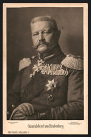 AK Generalfeldmarschall Paul Von Hindenburg In Uniform Mit Ordenspange  - Historical Famous People