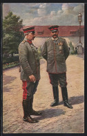 AK Kaiser Wilhelm II. Und Paul Von Hindenburg, Portrait In Uniform Mit Eisernem Kreuz  - Personnages Historiques