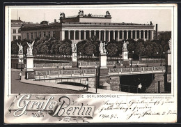Lithographie Berlin, Schlossbrücke Vor Lustgarten Und Altem Museum  - Mitte