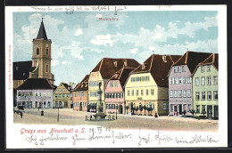 AK Neustadt A. S., Marktplatz Mit Brunnen Und Kirche  - Other & Unclassified