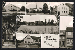AK Karlburg, Denkmal, Kindergarten, Rathaus, Sporthalle Und Partie  - Other & Unclassified