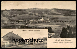 ALTE POSTKARTE GRUSS AUS DIEPOLZ HÖCHSTE PFARREI GASTHOZ ZUR TRAUBE VON GEORG RITTER IMMENSTADT Ansichtskarte Postcard - Immenstadt