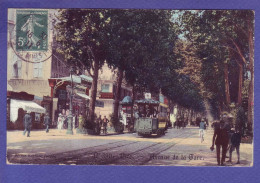 06 - TRAMWAYS - NICE - AVENUE DE LA GARE -  ANIMME - COLORISEE -  - Stadsverkeer - Auto, Bus En Tram