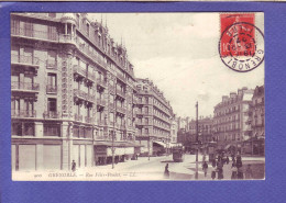 38 - GRENOBLE - RUE FELIX POULAT - ANIMEE - TRAMWAYS -  - Grenoble