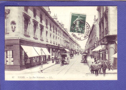 37 - TOURS - RUE NATIONALE - ANIMEE - ATTELAGE -  - Tours
