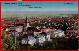 Kurort Baden B. Wien, Stadt-Pfarrkirche. Städt. Kuranstalt. 1922 - Baden Bei Wien