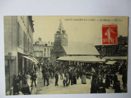 Cpa...Saint-Valéry-en-Caux...(seine-maritime)...le Marché...1911...animée... - Saint Valery En Caux