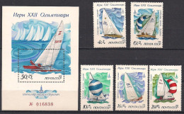 Russia USSR 1978 22nd Summer Olympic Games In Moscow.Sailing Regatta. Mi 4781-85 Bl133 - Unused Stamps