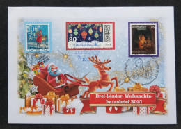 Germany Austria Switzerland Joint Issue Christmas 2021 Santa Claus Deer (joint FDC) *diff PMK Rare - Lettres & Documents