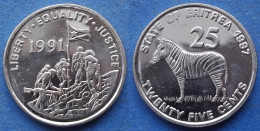 ERITREA - 25 Cents 1997 "Grevy's Zebra" KM# 46 Independent Republic (1993) - Edelweiss Coins - Eritrea