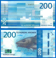 Norvege 200 Couronnes 2016 Norway Kroner Que Prix + Port Pingouin Saumon Salmon Banknote - Norwegen