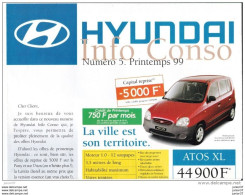 Dépliant Gamme Hyundai 1998, Atos,Pony, Lantra, Coupé, Sonatra - Publicités