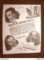 Pubblicità Del 1945 Dentifricio Jodont Malia Di Bocche Belle Chiozza & Turchi SA - Andere & Zonder Classificatie