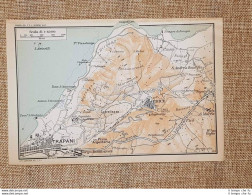 Carta O Cartina Del 1953 Trapani Erice Pizzo Argenteria San Marco Sicilia T.C.I. - Mapas Geográficas