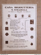 Casa Bigioutteria S. Stradella Milano Pubblicità Del 1925 Mussolini Battisti - Otros & Sin Clasificación