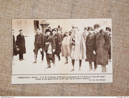 Carmagnola Nel 1925 Umberto Di Savoia E Terruzzi Lapide Per Santorre Santarosa - Autres & Non Classés