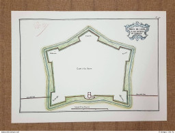 Pianta Castello Di San Giovanni Battista Firenze Toscana Nel 700 Litografia (3) - Carte Geographique