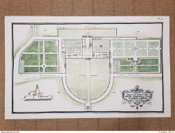 Pianta Della Real Villa Del Poggio Imperiale Firenze Toscana Nel 700 Litografia - Cartes Géographiques