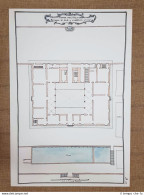 Pianta Della Villa Medicea Della Petraia Firenze Toscana Nel 700 Litografia - Mapas Geográficas