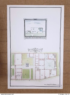 Veduta E Pianta Villa Medicea Di Careggi Vecchio Firenze Toscana 700 Litografia - Geographical Maps