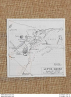 Pianta O Piantina Del 1940 La Città Di Leptis Magna O Lepcis Magna Libia T.C.I. - Carte Geographique