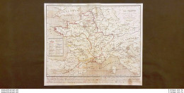 La Francia Tra L'anno 613 Ed Il 768 Carta Geografica Del 1859 Houze - Geographical Maps