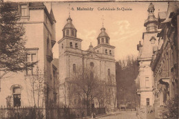BELGIQUE - Malmédy - Vue Sur La Cathédrale St Quirin - Vue De L'extérieure - Animé - Carte Postale Ancienne - Malmedy