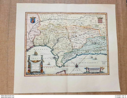 Carta Geografica O Mappa Andalusia Anno 1640 Di Joan Blaeu Ristampa - Geographische Kaarten