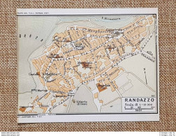 Pianta O Piantina Del 1953 La Città Di Randazzo Catania Sicilia T.C.I. - Cartes Géographiques