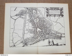 Veduta Della Città Di Hertogenbosch Anno 1612 Braun E Hogenberg Ristampa - Mapas Geográficas
