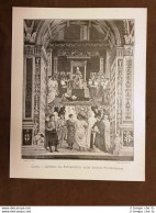 Siena Affresco Del Pinturicchio Nella Libreria Piccolominea Toscana Stampa 1896 - Before 1900