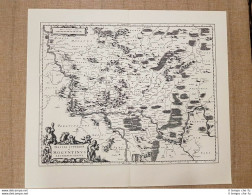 Carta Geografica Hassia Superior Moguntinus Archiepiscopatus 1659 Blaeu Ristampa - Landkarten