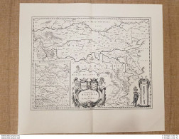 Carta Geografica Comitatus Marchia Et Ravensberg Anno 1645 Joan Blaeu Ristampa - Geographische Kaarten