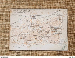 Pianta O Piantina Del 1924 Città Di Castello Umbria Touring Club Italiano - Mapas Geográficas