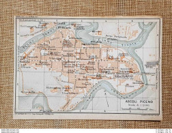 Pianta Piantina Del 1924 La Città Di Ascoli Piceno Marche Touring Club Italiano - Geographical Maps