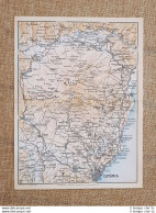 Carta O Cartina Del 1953 Catania Vulcano Etna Misterbianco Adrano Sicilia T.C.I. - Mapas Geográficas