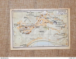 Pianta O Piantina Del 1953 La Città Di Taormina Messina Sicilia T.C.I. - Cartes Géographiques