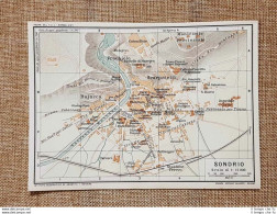 Pianta O Piantina Del 1914 La Città Di Sondrio Lombardia T.C.I. - Mapas Geográficas