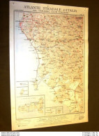 Carta Geografica Mappa Livorno Grosseto Isola D'Elba Touring Club Italiano 1922 - Carte Geographique