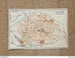 Pianta O Piantina Del 1914 La Città Di Alessandria Piemonte T.C.I. - Mapas Geográficas