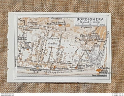 Pianta O Piantina Del 1937 La Città Di Bordighera Liguria T.C.I. - Carte Geographique