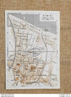 Pianta O Piantina Del 1937 La Città Di Rimini Emilia Romagna T.C.I. - Mapas Geográficas