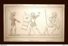 Gli Antichi Costumi Della Grecia Incisione Del 1850 L'Univers Pittoresque - Avant 1900