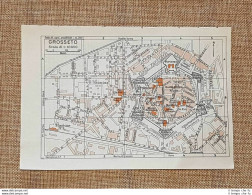 Carta Geografica, Pianta O Piantina Del 1939 La Città Di Grosseto Toscana T.C.I. - Carte Geographique